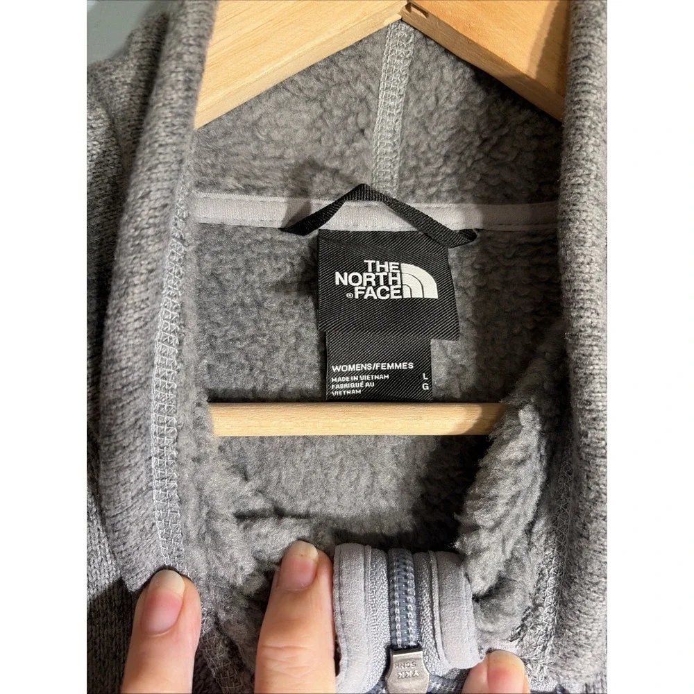 The North Face Womens Crescent Full Zip Sweater Fleece Jacket Grey Heather L